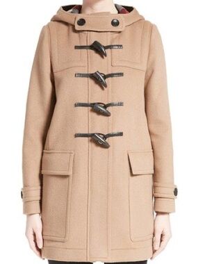 Burberry London Wool Duffle Coat Heart Check Lining Size US 4